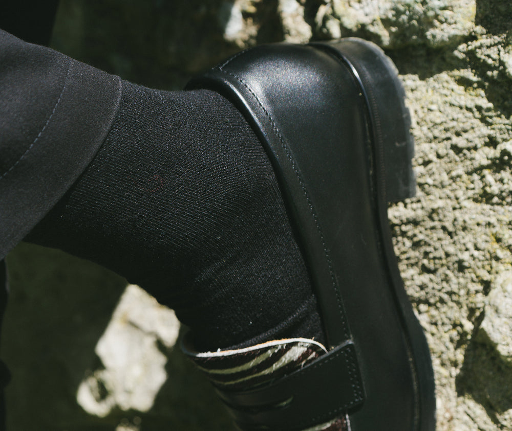 Chaussettes lisses en lin & coton