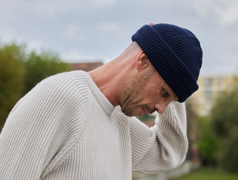 Pétrone bonnet homme zoom bleu marine