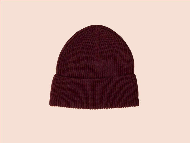 Pétrone bonnet homme posé bordeaux foncé