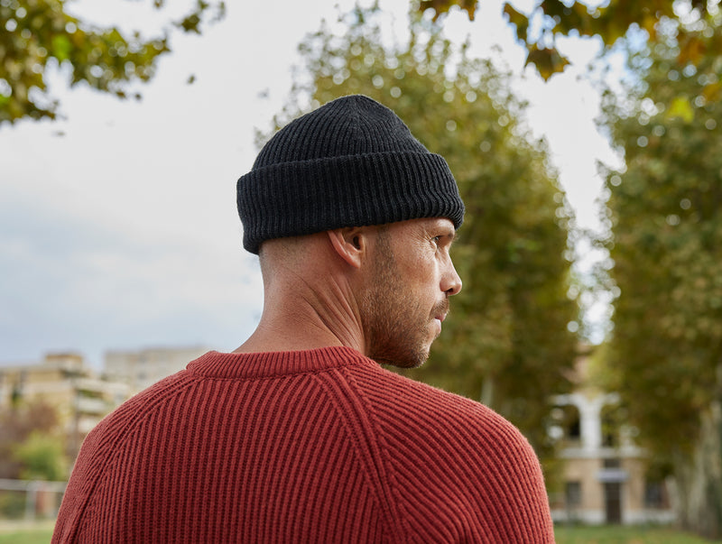 Pétrone bonnet homme zoom gris anthracite chiné