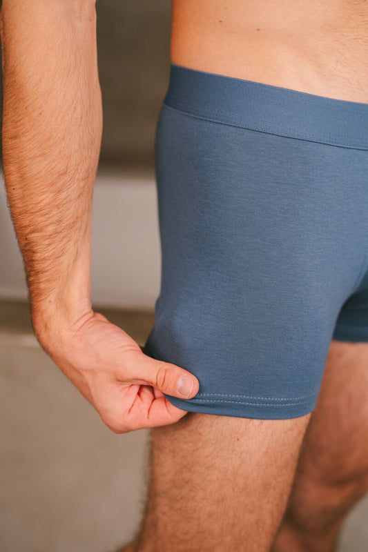 Pétrone boxer confort coton biologique Tencel Lyocell bleu céruléen homme