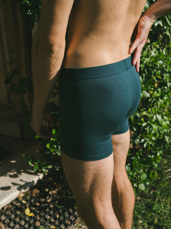 Pétrone boxer confort coton biologique Tencel Lyocell bleu pétrole homme