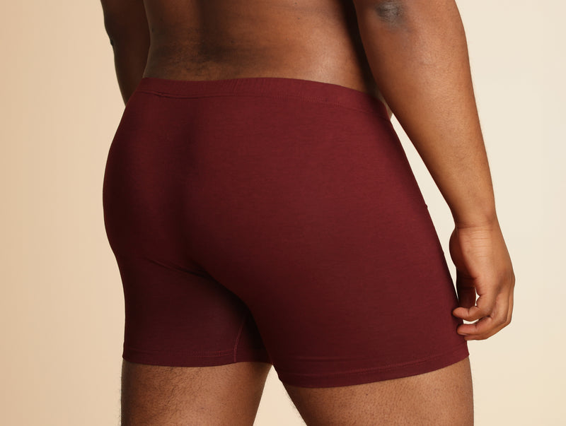 Pétrone boxer confort grandes tailles 3xl 4xl 5xl coton biologique tencel bordeaux foncé homme