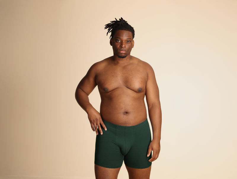 Pétrone boxer confort grandes tailles 3xl 4xl 5xl coton biologique tencel vert bouteille homme