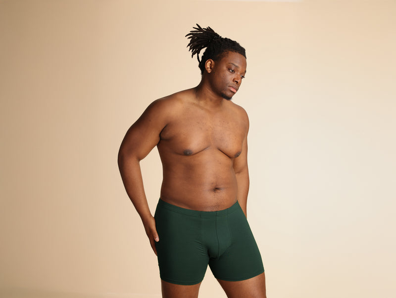 Pétrone boxer confort grandes tailles 3xl 4xl 5xl coton biologique tencel vert bouteille homme