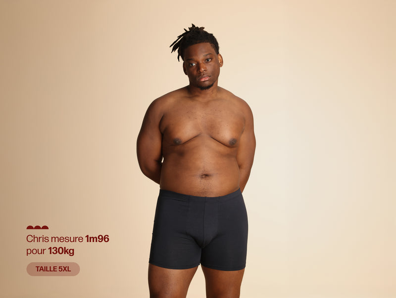 Pétrone boxer confort grandes tailles 3xl 4xl 5xl coton biologique tencel bleu marine homme