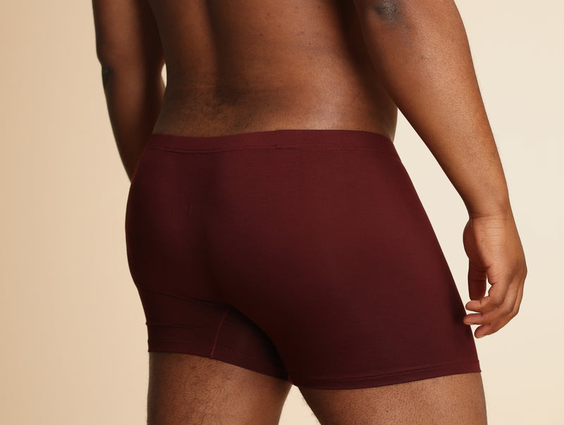 Pétrone boxer sport grandes tailles 3xl 4xl 5xl tencel bordeaux foncé homme