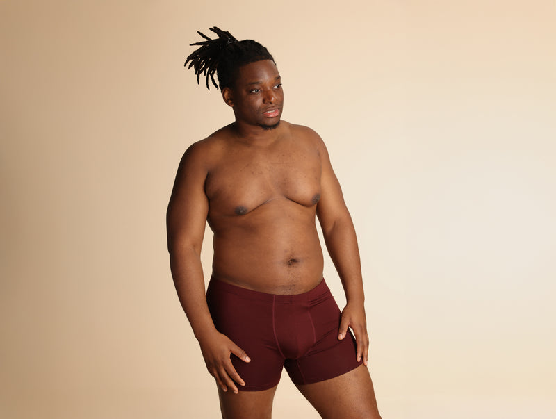 Pétrone boxer sport grandes tailles 3xl 4xl 5xl tencel bordeaux foncé homme