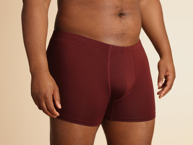Pétrone boxer sport grandes tailles 3xl 4xl 5xl tencel bordeaux foncé homme