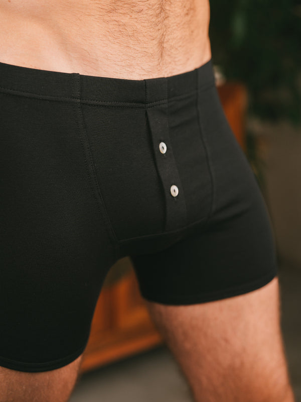 Pétrone boxer héritage coton biologique tencel lyocell noir homme