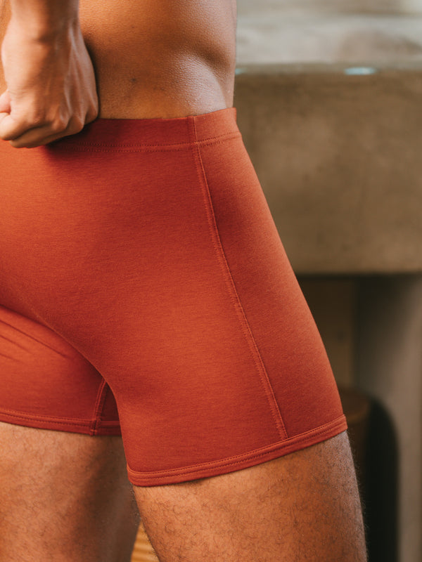 Pétrone boxer héritage coton biologique tencel lyocell rouille homme