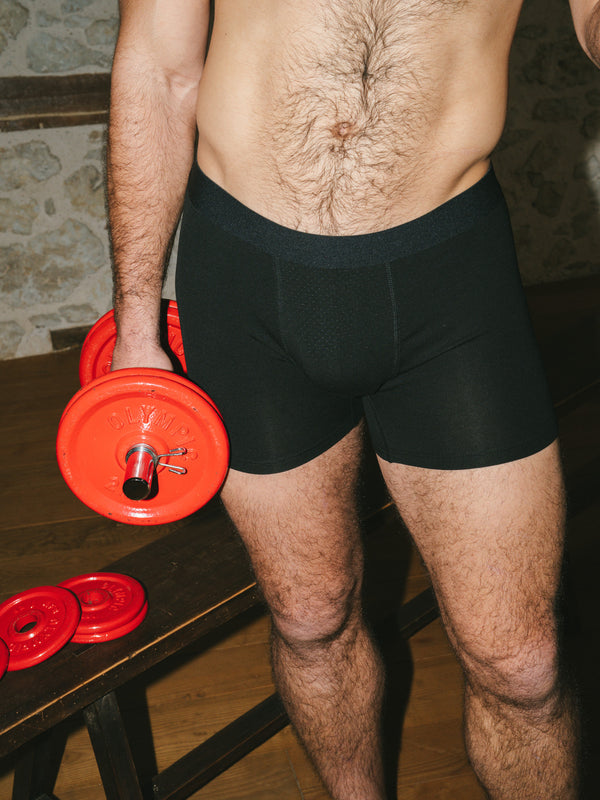 Pétrone boxer sport tencel noir homme