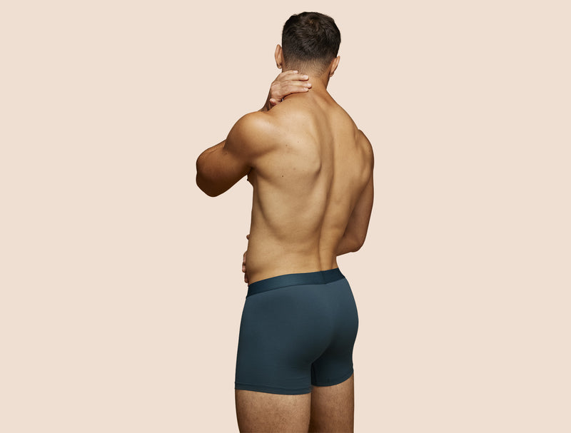 Pétrone boxer coton bio bleu pétrole homme