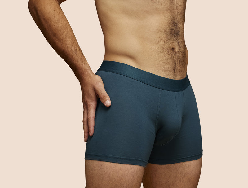Pétrone boxer coton bio bleu pétrole homme