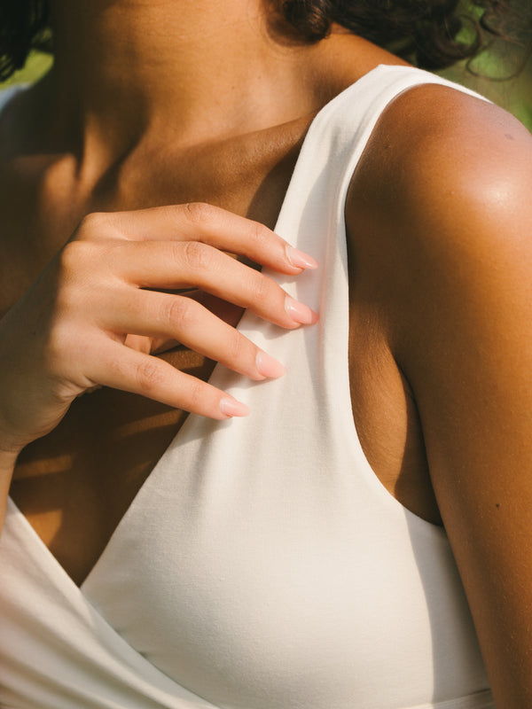 Pétrone brassière croisée blanc crème femme