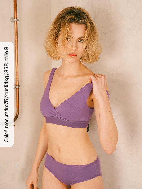 Pétrone brassière croisée lilas femme