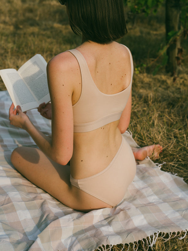 Pétrone brassière croisée lin femme