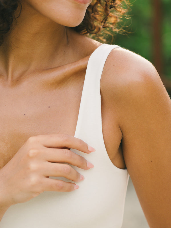 Pétrone brassière croisée blanc crème femme