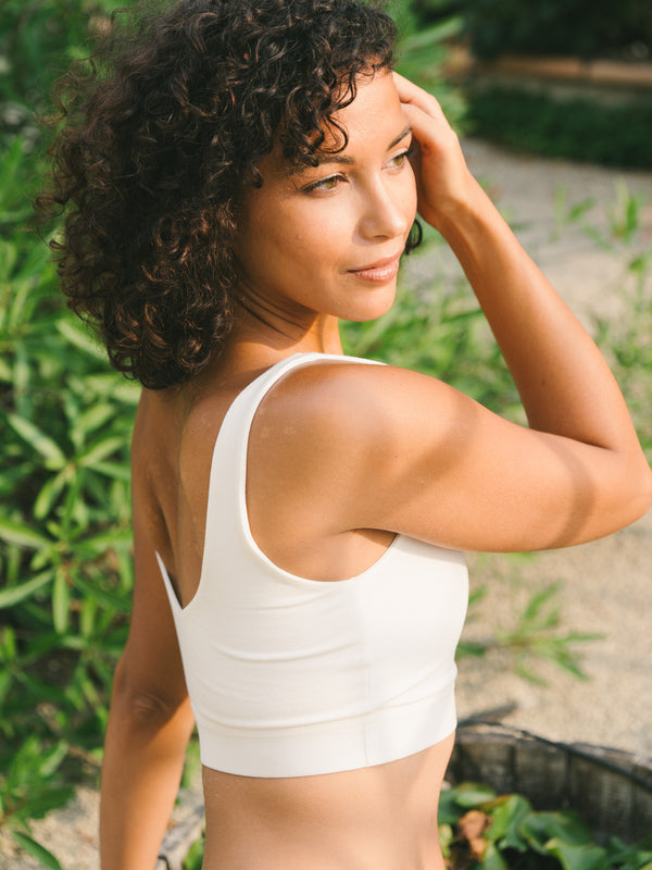 Pétrone brassière croisée blanc crème femme