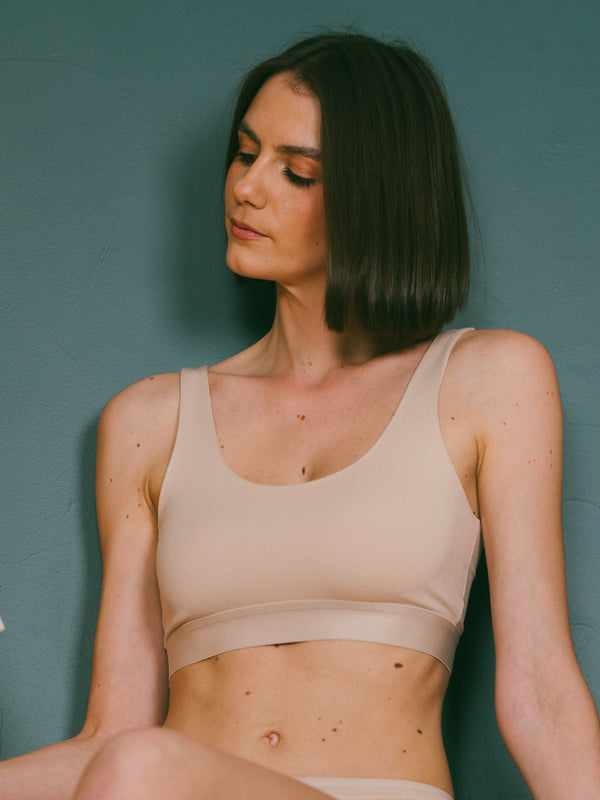 Pétrone brassière croisée lin femme