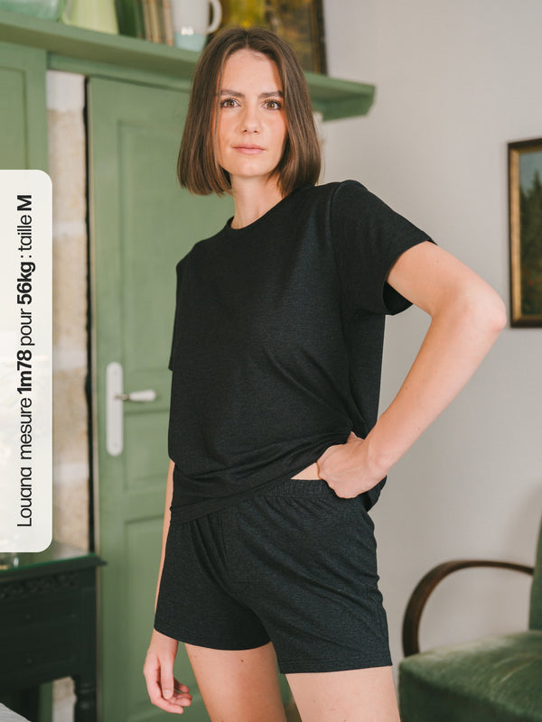 Pétrone caleçon coton pima micromodal gris anthracite femme