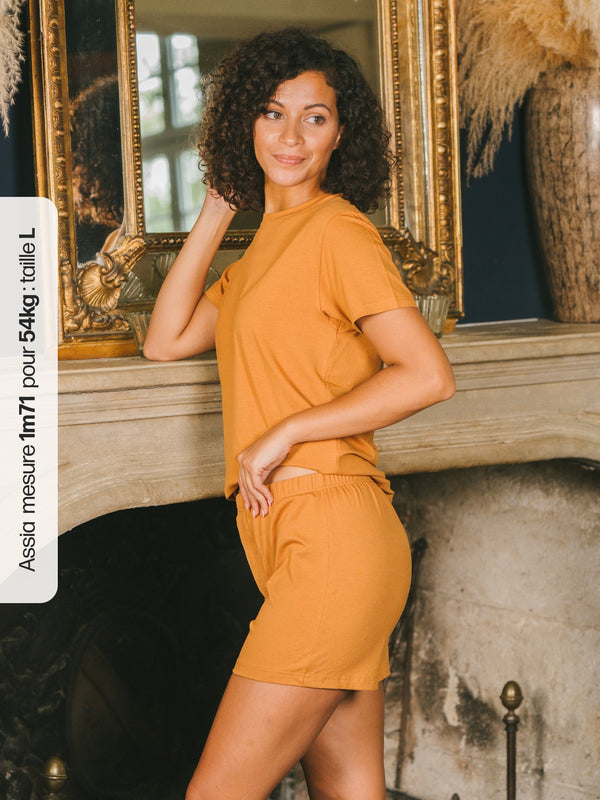 Pétrone caleçon coton pima micromodal ocre femme