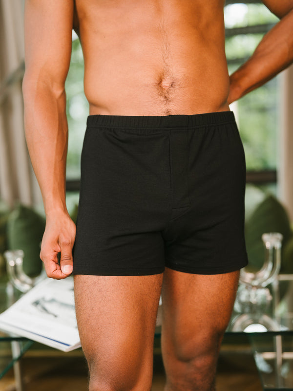 Pétrone caleçon coton pima micromodal noir homme