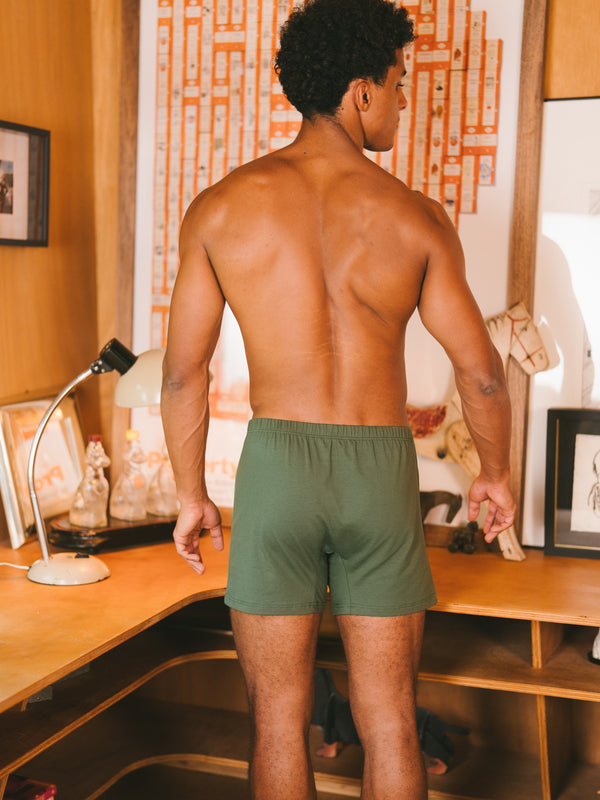 Pétrone caleçon coton pima micromodal vert kaki homme