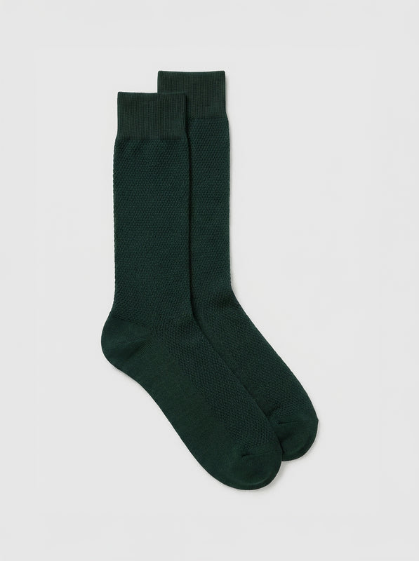 Pétrone chaussettes nid d'abeille fil d'Ecosse vert bouteille homme