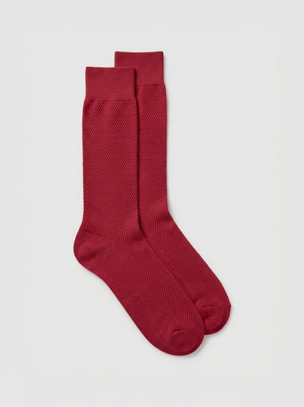 Pétrone chaussettes nid d'abeille fil d'Ecosse rouge homme