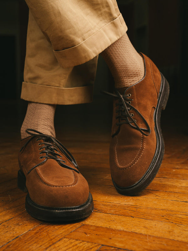 Pétrone chaussettes nid d'abeille fil d'Ecosse taupe homme