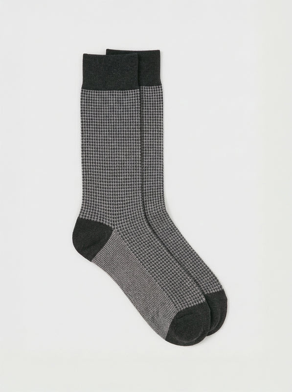 Pétrone chaussettes fil d'Ecosse pied de poule homme