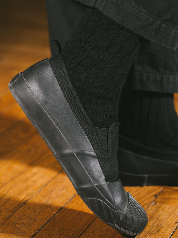 Pétrone chaussettes chaudes côtelées laine mérinos noir femme