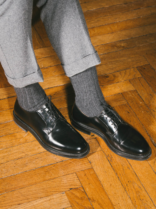 Pétrone chaussettes chaudes côtelées laine mérinos gris anthracite homme