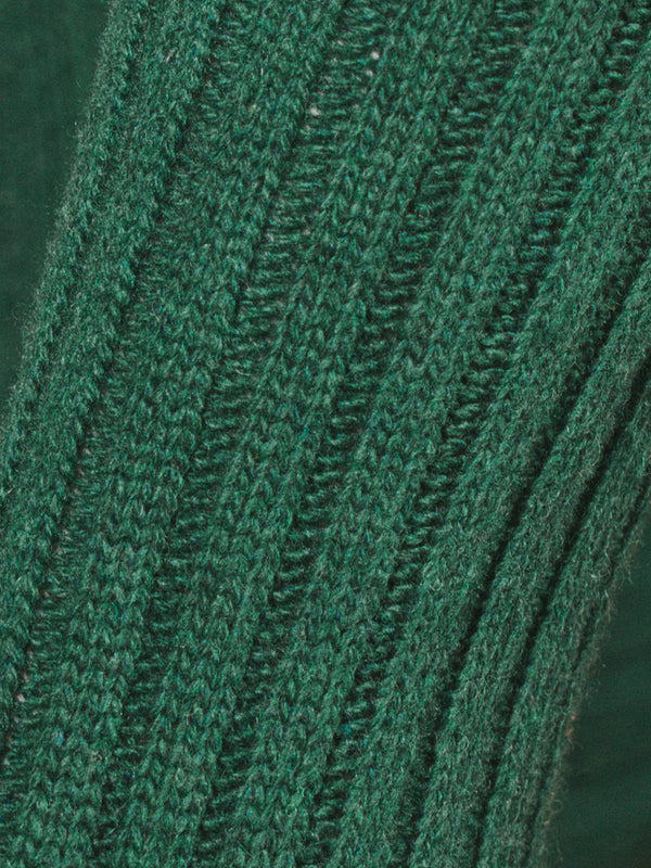 Pétrone chaussettes chaudes côtelées laine mérinos vert homme