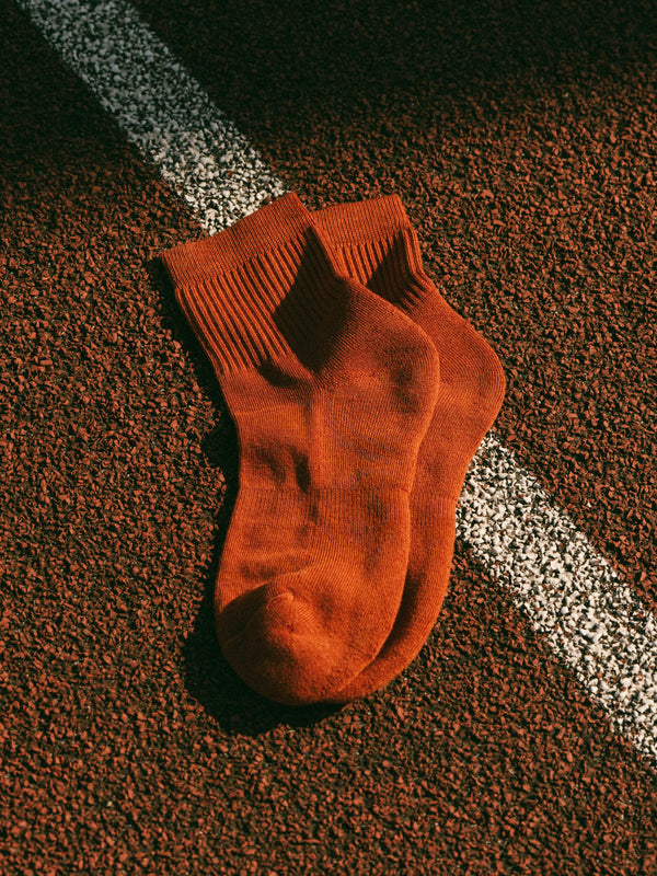 Pétrone chaussettes de tennis coton bio ecocoll rouille femme