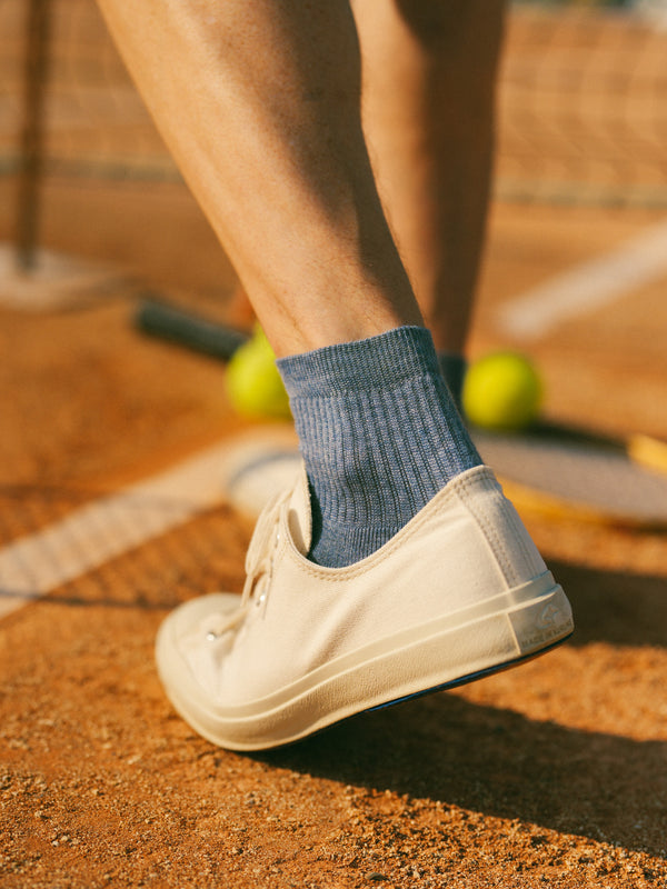 Pétrone chaussettes de tennis coton bio ecocell bleu jean homme