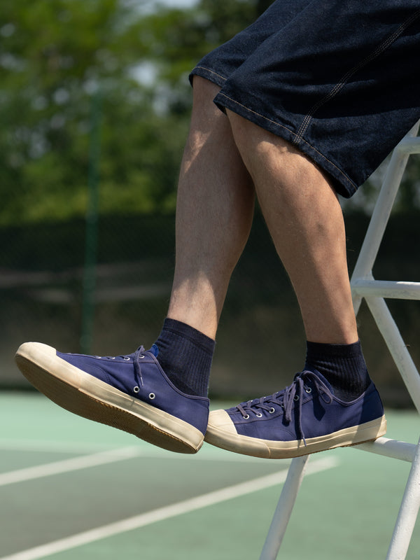 Pétrone chaussettes de tennis coton bio ecocell bleu marine homme