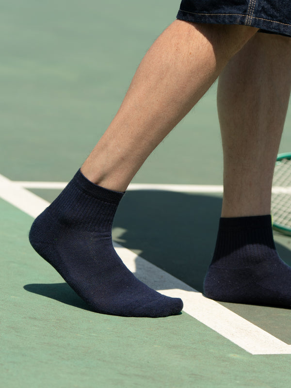 Pétrone chaussettes de tennis coton bio ecocell bleu marine homme