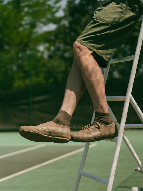 Pétrone chaussettes de tennis coton bio ecocell vert kaki homme