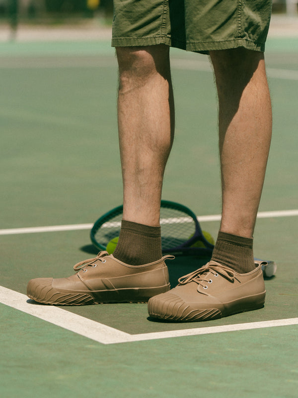 Pétrone chaussettes de tennis coton bio ecocell vert kaki homme