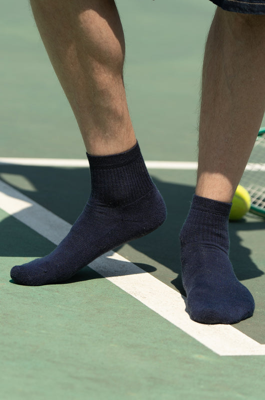 Pétrone chaussettes de tennis coton bio ecocell bleu marine homme