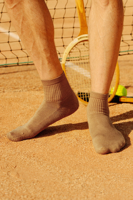 Pétrone chaussettes de tennis coton bio ecocell camel homme
