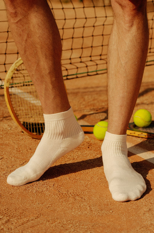 Pétrone chaussettes de tennis coton bio ecocell écru homme