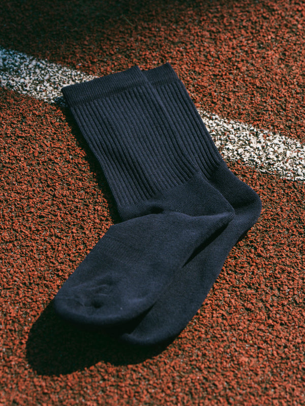 Pétrone chaussettes de tennis coton bio ecocell bleu marine femme