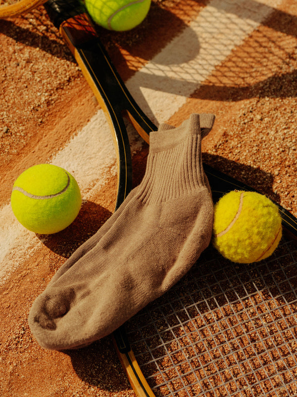 Pétrone chaussettes de tennis coton bio ecocell camel homme