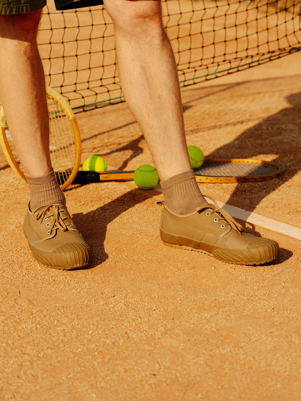 Pétrone chaussettes de tennis coton bio ecocell camel homme