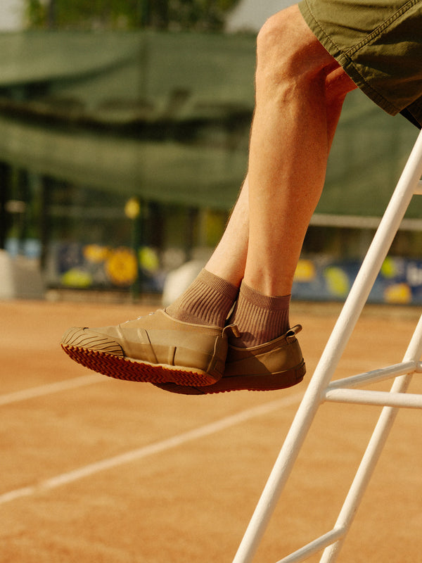 Pétrone chaussettes de tennis coton bio ecocell camel homme