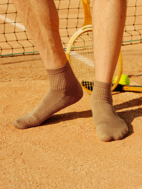 Pétrone chaussettes de tennis coton bio ecocell camel homme