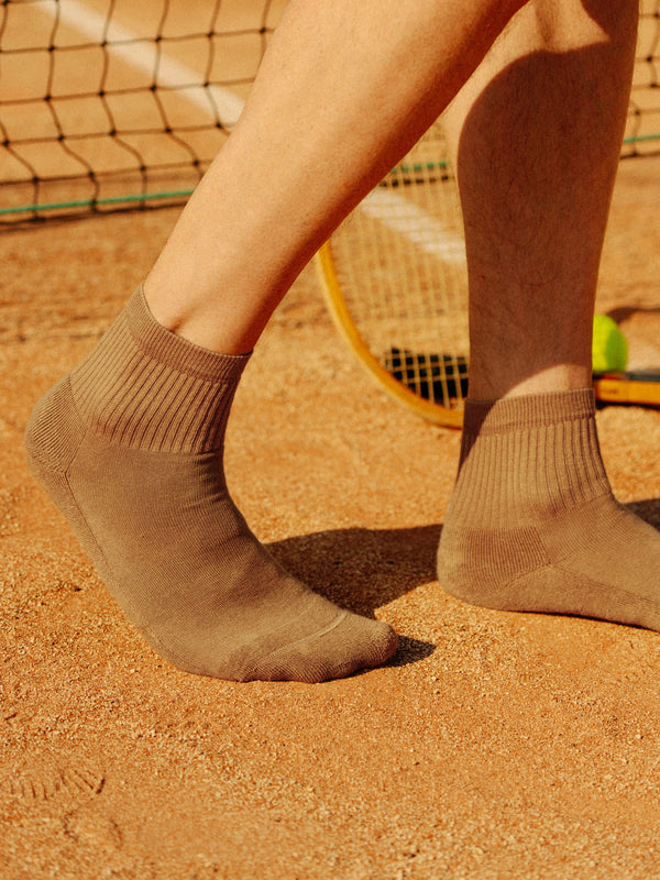 Pétrone chaussettes de tennis coton bio ecocell camel homme